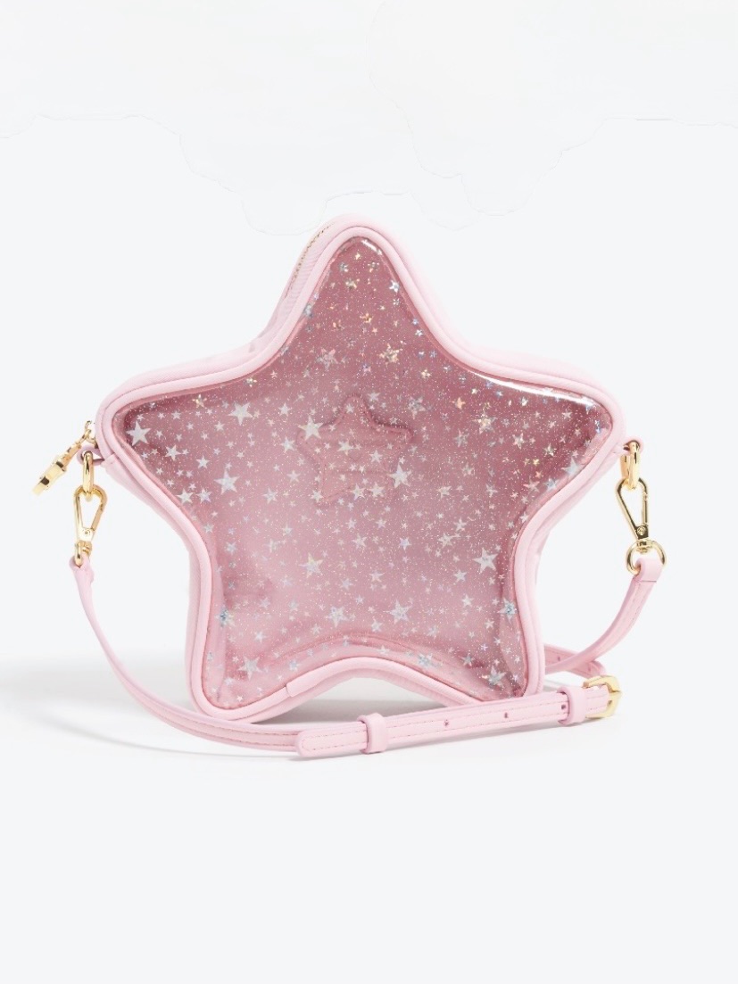 Stoney Clover Lane X Park And Beach Pink Star Glitter Crossbody Bag Nwt